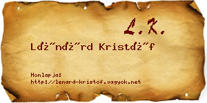 Lénárd Kristóf névjegykártya
