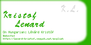 kristof lenard business card