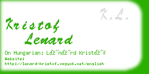 kristof lenard business card